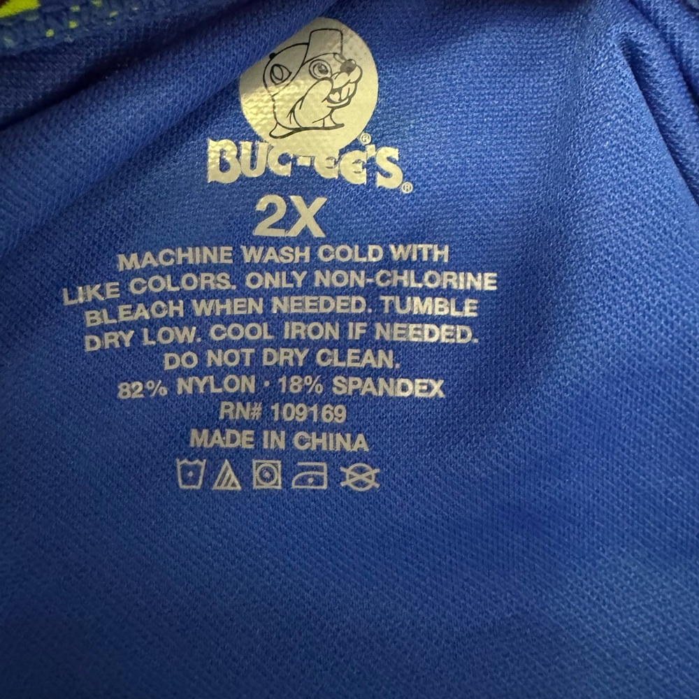 Buc-ee’s Size 2X‎ Blue Neon Floral Beaver Logo One Piece Swimsuit - Picture 4 of 10
